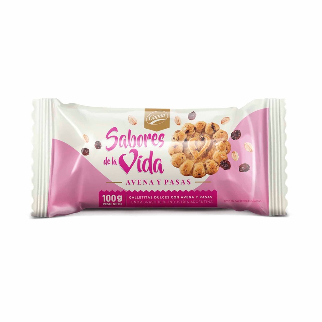 GAONA SAB DE LA VIDA x100g AVENA/PASAS