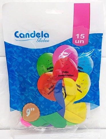 CANDELA GLOBOS x15u FELIZ CUMPLEAÑOS
