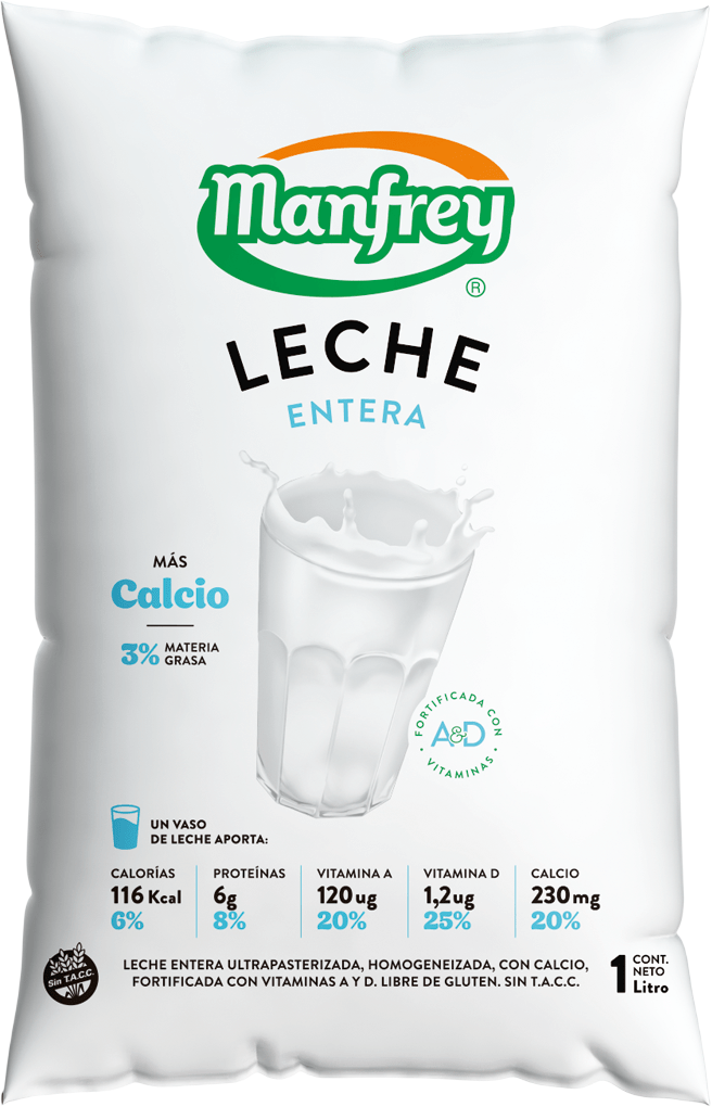 MANFREY LECHE SACHET x1L ENTERA