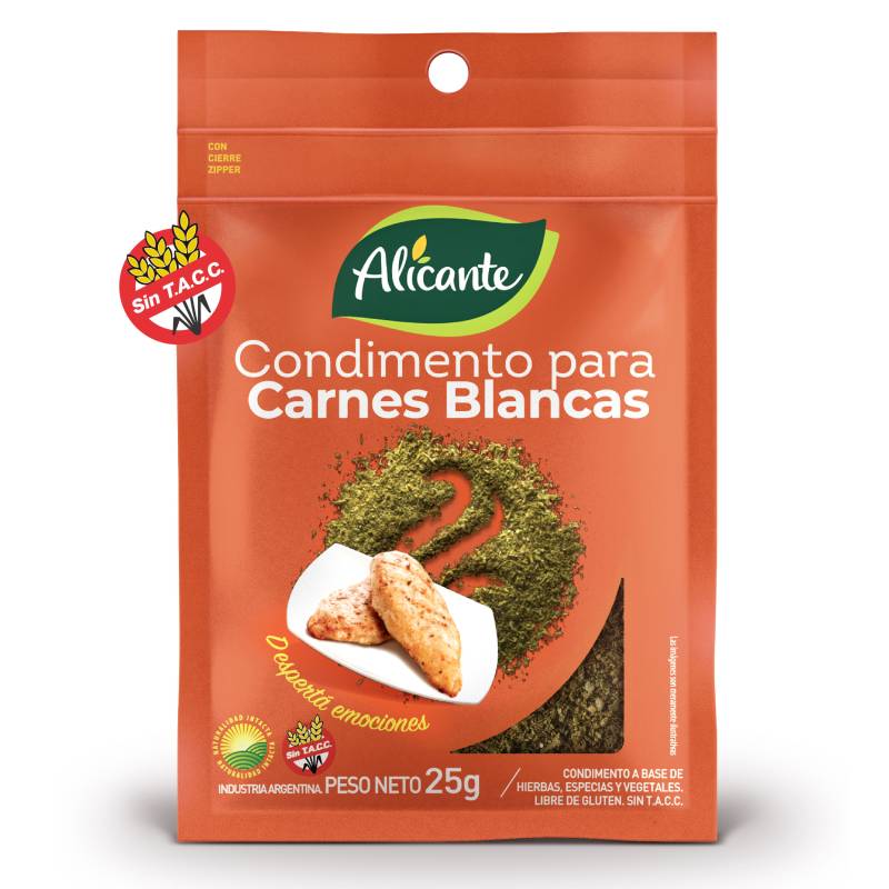 ALICANTE CONDIMENTO x25g P/CARNES BLANCAS