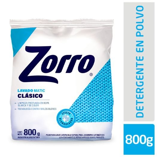 ZORRO JAB POLVO x800g LAV MANO CLASICO