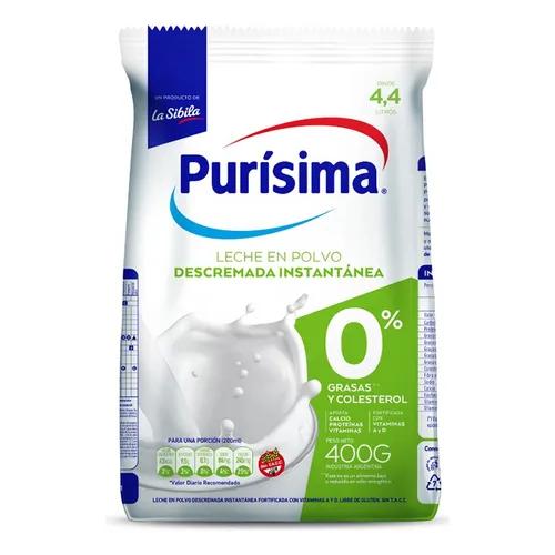 PURISIMA LECHE POLVO x400g DESCR POUCH