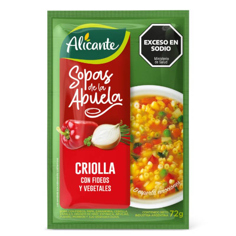 ALICANTE SOPA x72g FIDEOS/VERDURA