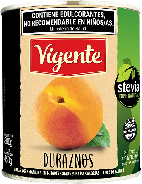 VIGENTE DURAZNO MITADES c/stevia xgr