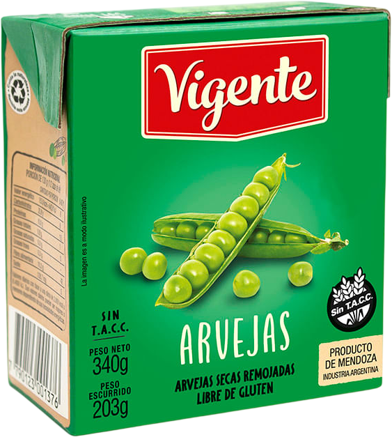 VIGENTE ARVEJAS SECAS/REMOJADAS x340gr