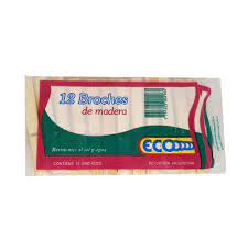 ECOO BROCHE MADERA x12