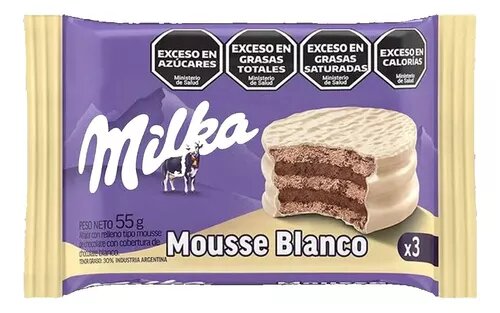 MILKA ALFAJOR TRIPLE x55g MOUSSE BLANCO