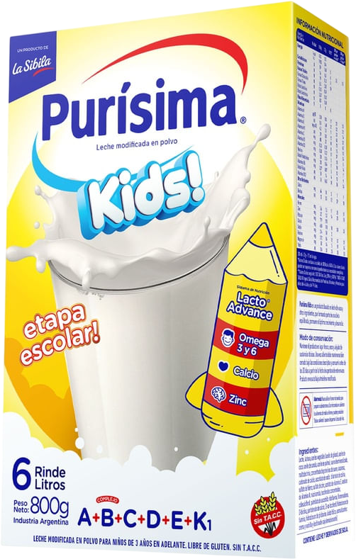 PURISIMA LECHE POLVO KIDS x800g PLUS