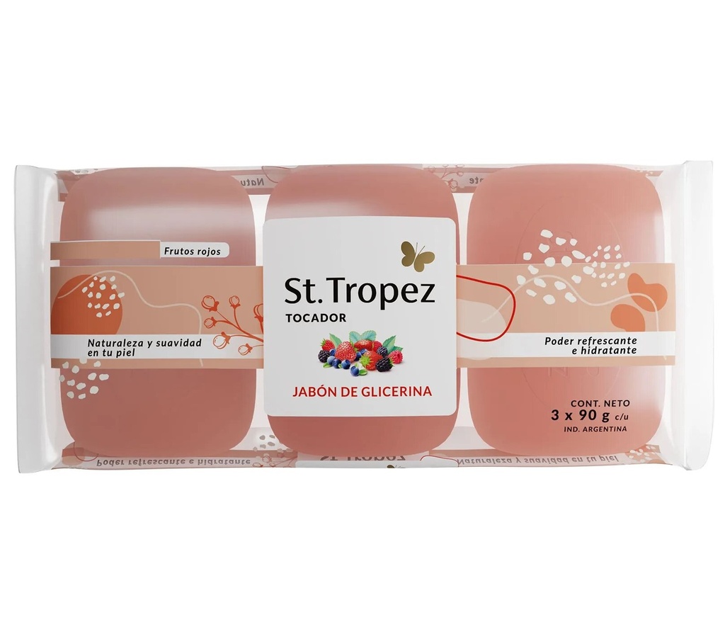 SAINT TROPEZ JABON TOC 3x90g GLIC FRUTOS