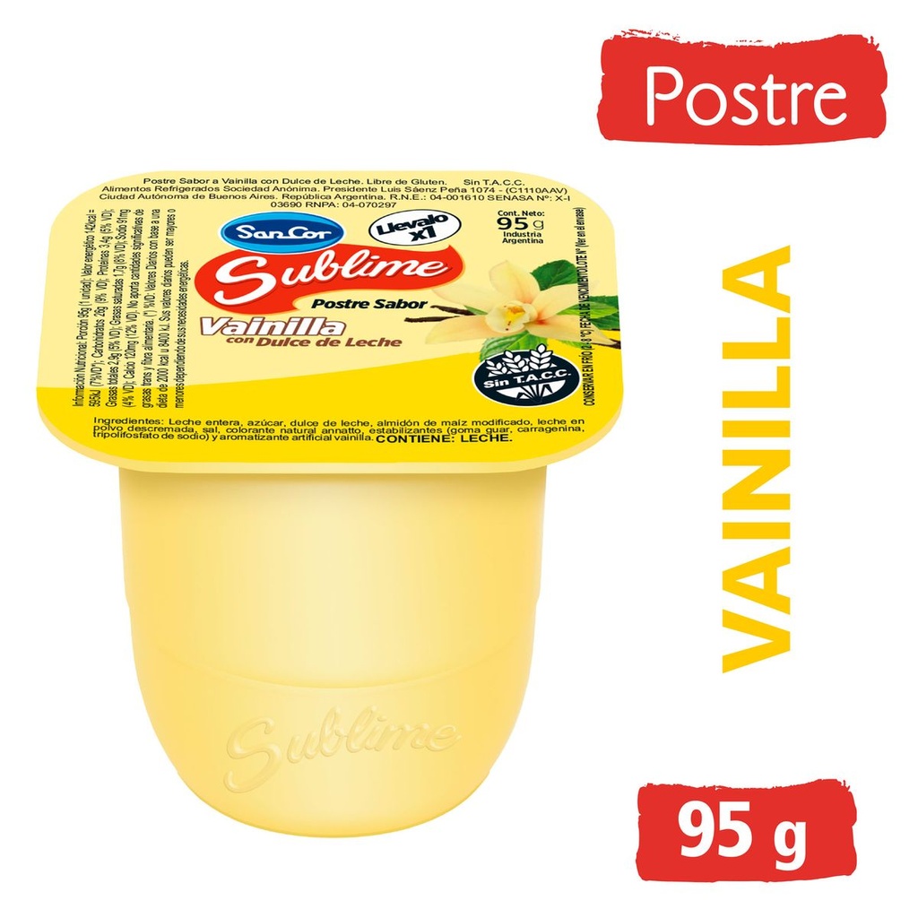 SANCOR SUBLIME POSTRE x95g VAINILLA