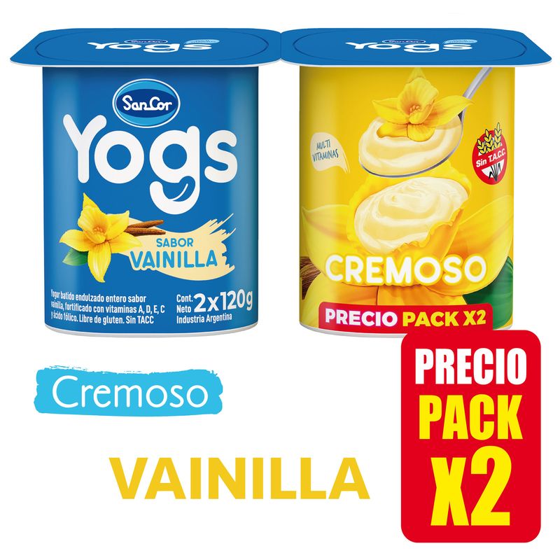 SANCOR YOGUR CREM 2x120g VAINILLA