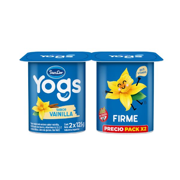 SANCOR YOGUR FIRME 2x125g VAINILLA