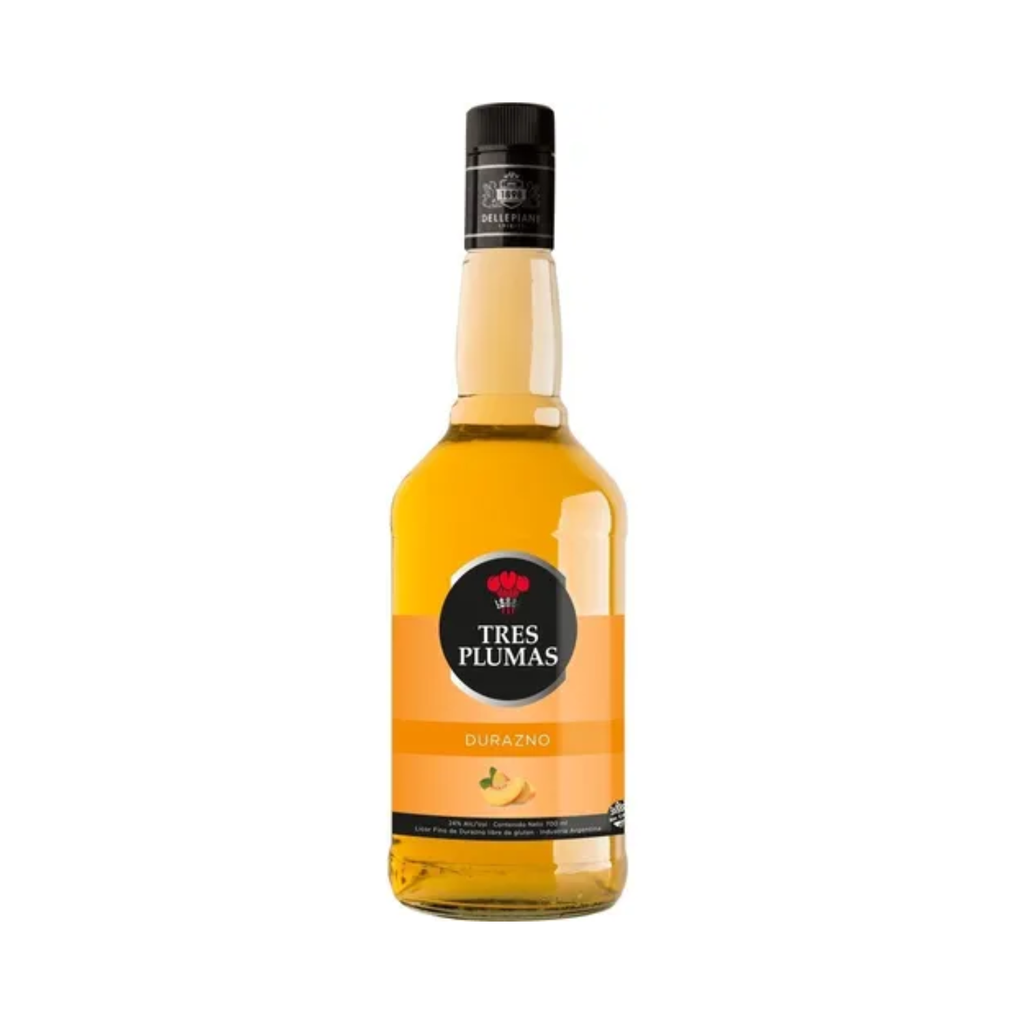 TRES PLUMAS LICOR x750cc DURAZNO