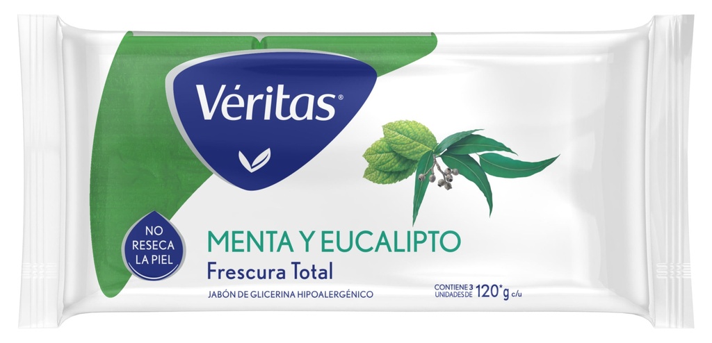 VERITAS JABON GLIC 3x120g MENTA-EUCAL