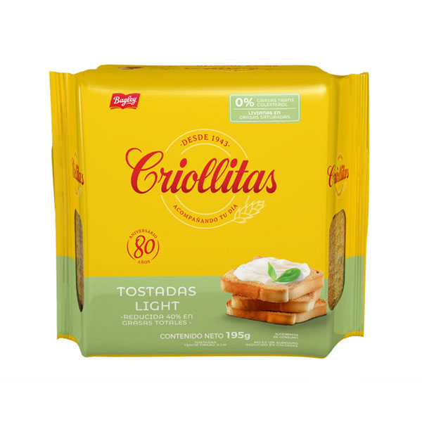 CRIOLLITAS TOSTADAS x200g LIGHT