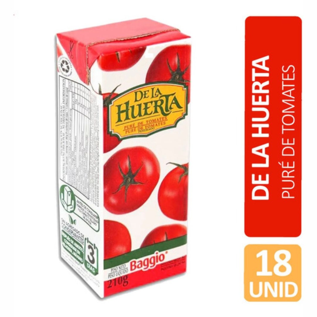 DE LA HUERTA TOMATE PURE x210g