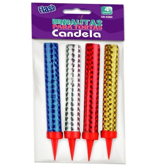 CANDELA BENGALAS P/TORTA x4u