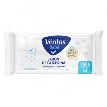 VERITAS JABON GLIC 3x120g BEBE S/PERFU
