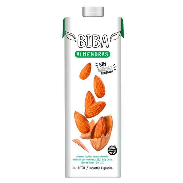 BIBA BEBIDA ALMENDRAS x1L