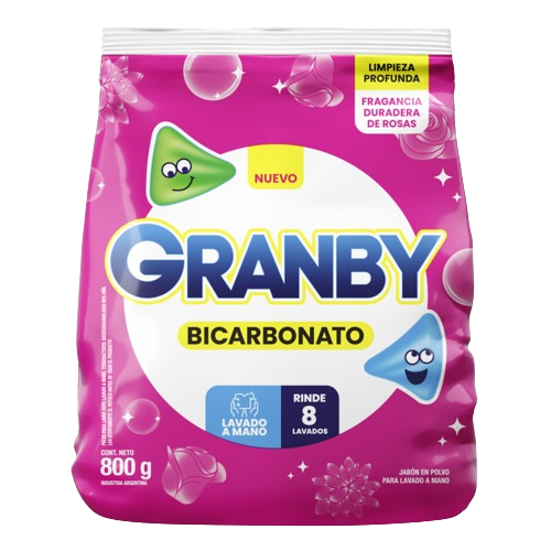 GRANBY JAB POLVO x800g LAV MANO ROSAS