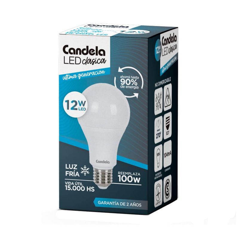 CANDELA LAMPARA LED 12w FRIA