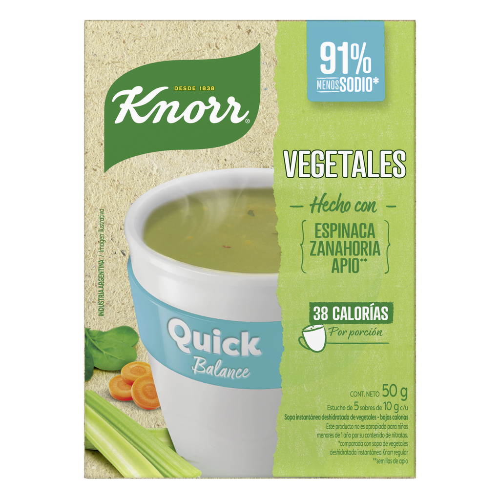 KNORR SOPA QUICK VEGETALES x50g LIGHT