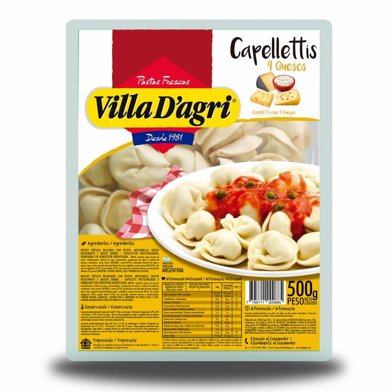 VILLA DAGRI CAPPELLETIS x500g 4 QUESOS