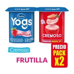 SANCOR YOGUR CREM 2x120g FRUTILLA