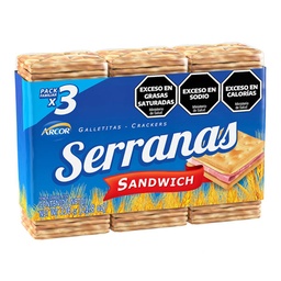 SERRANAS GALLETAS 3x112g SANDWICH